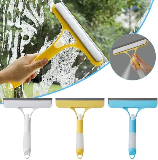 3-in-1 Multifunctional Handheld Window Cleaner with Sprayer, Squeegee, and Scraper