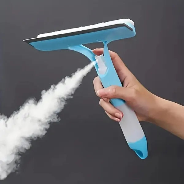 3-in-1 Multifunctional Handheld Window Cleaner with Sprayer, Squeegee, and Scraper